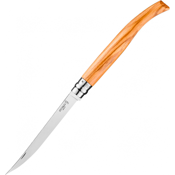 Нож филейный OPINEL №15, нержавеющая сталь, рукоять оливковое дерево 002608